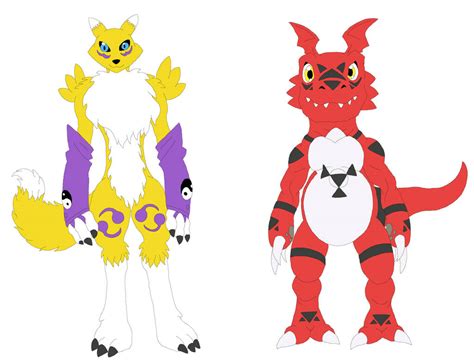 Renamon and Guilmon by MadScepticTrooper on DeviantArt