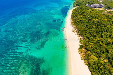 Puka Shell Beach, Boracay Island, Philippines, Aerial View. Stock Photo ...