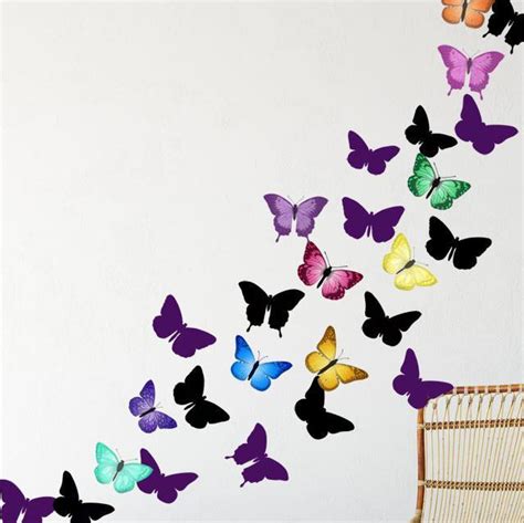 Artsy Butterfly Decor Wall Decals (30 stickers) - Kids Room Mural Wall Decals