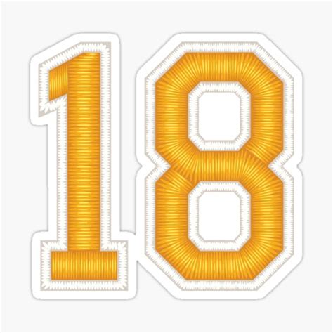 "Sports Eighteen Yellow Black Jersey Number 18 Football" Sticker for ...