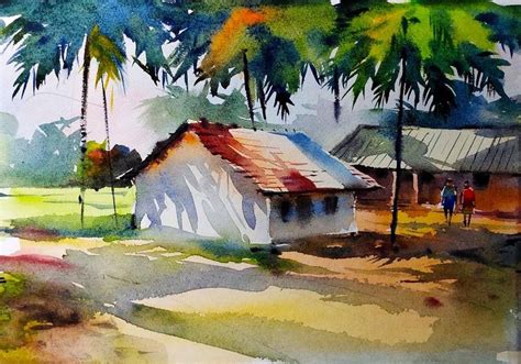 Village House Painting by Rajesh Manimala | Saatchi Art