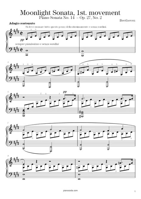 Moonlight Sonata Piano Sheet Music