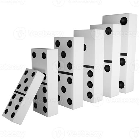 Small domino fall over bigger domino clipart flat design icon isolated on transparent background ...