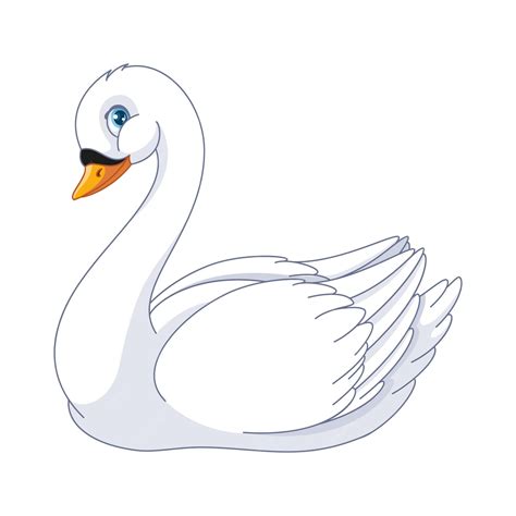 Premium Vector | Cute white swan cartoon