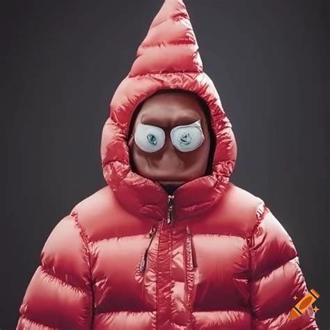 Patrick star wearing a moncler puffer jacket