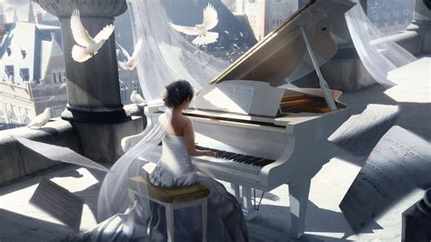 1920x1080 Girl Playing Piano Painting 4k Laptop Full HD 1080P ,HD 4k Wallpapers,Images ...