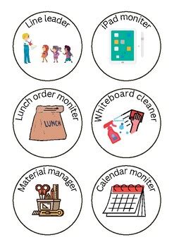 Classroom Monitor Printable Badges/Labels by The Teacher Goals | TPT