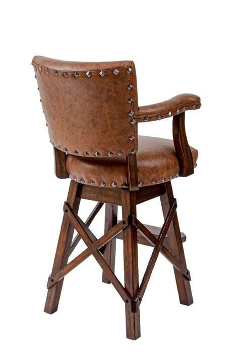 Tan Leather Bar Stools With Backs And Arms - Odditieszone