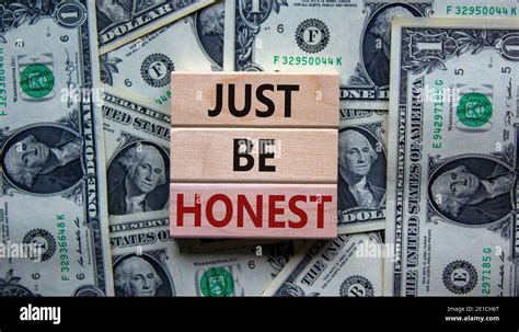 Just be honest symbol. Concept words 'Just be honest' on wooden blocks on a beautiful background ...