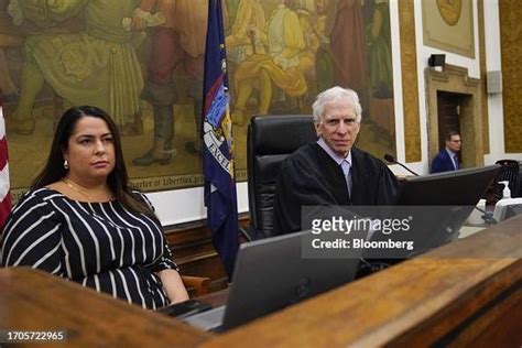 Justice Arthur F. Engoron, right, during a trial at New York State ...