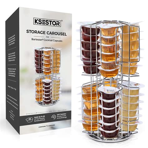 Buy Chrome Storage Carousel for Bartesian s Holds up to 48 Bartesian Pods - 360-Degree Rotation ...