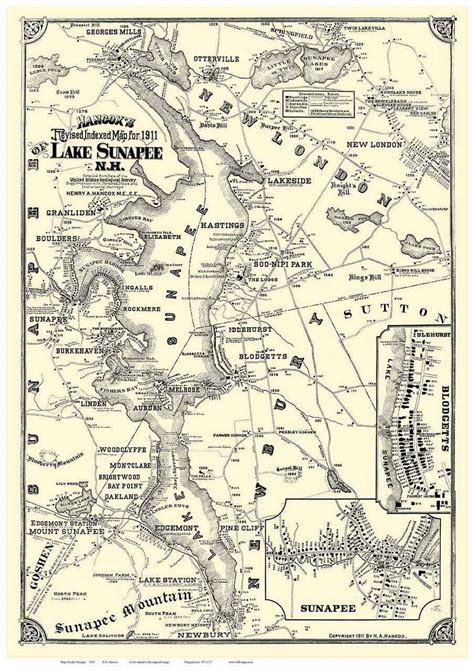 Lake Sunapee, New Hampshire 1911 - Old Map Reprint - OLD MAPS | Old map, Lake sunapee, Map wallpaper