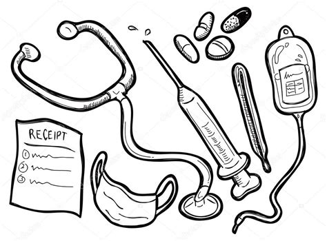 Doodle de matériel médical — Image vectorielle #38221191