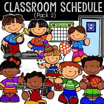 Classroom Schedule Kids: School Clipart {Creative Clips Clipart}