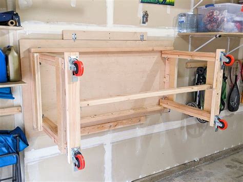 Foldable Workshop Table on Wheels DIY Plans & Instructions, DIY Woodworking Plans, Foldable Wall ...