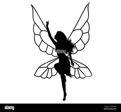 Flying Fairy Silhouette Vector