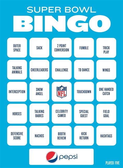 Super Bowl Bingo To Play During The Big Game