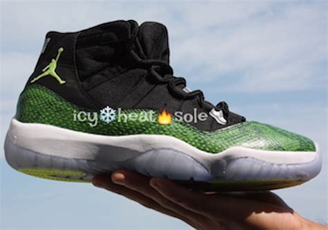 Air Jordan 11 Green Snakeskin Sample - Sneaker Bar Detroit