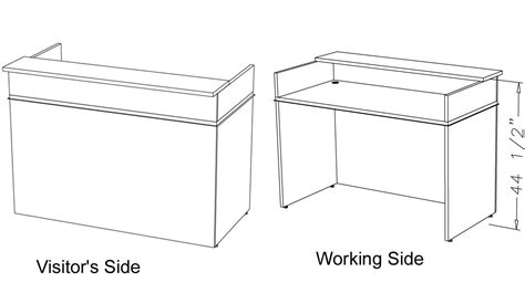 Costume Hotel Reception Desk Dimensions with Wall Mounted Monitor ...