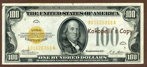 1928 100 Dollar Gold Certificate Free Shipping MUST READ - Etsy