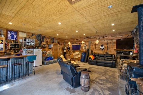 Perfect+for+hosting+a+guys+night,+the+man+cave+features+rustic+decor,+leather+furnishings+and+a ...