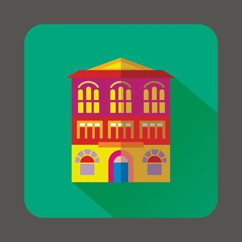 Colorful building icon, flat style 14388279 Vector Art at Vecteezy