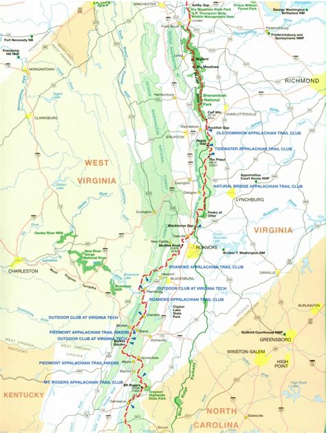 Appalachian Trail In North Carolina Map - Burnsville North Carolina - Printable Appalachian ...