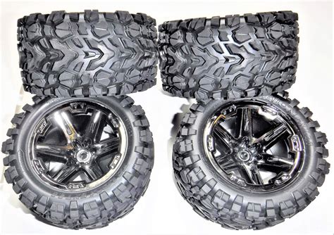 Traxxas Rustler 4X4 VXL Front and Rear Tires and Wheels (4) - Walmart.com - Walmart.com