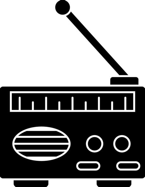 Black and White radio icon or symbol. 24275740 Vector Art at Vecteezy