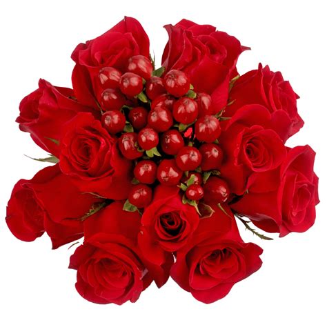Wedding Flowers Centerpieces Red Centerpieces Roses & Hypericum | GlobalRose