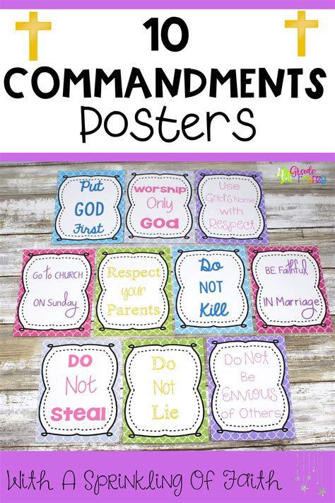 Ten Commandments Posters for Kids The 10 Commandments | Elementary school classroom, Elementary ...