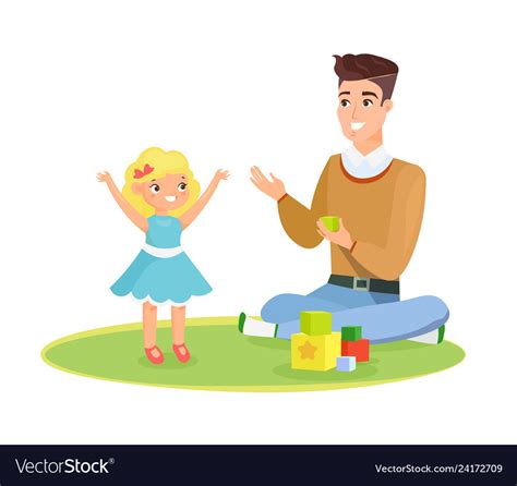 Father and young daughter Royalty Free Vector Image