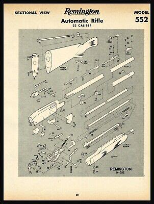 REMINGTON Model 552 Automatic .,22 Rifle Schematic with Parts List 2 ...