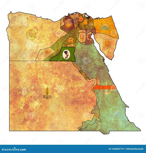 Flag of Minya on Map of Egypt Governorates Stock Illustration - Illustration of flag, isolated ...