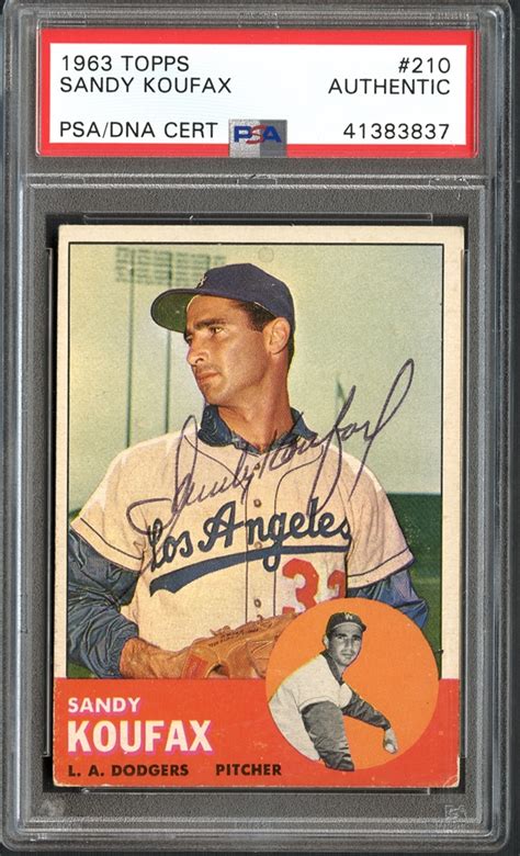 Lot Detail - 1963 Topps #210 Sandy Koufax Autographed PSA/DNA Authentic