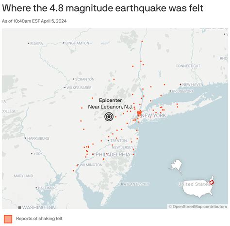 4.8-magnitude earthquake felt across eastern U.S.