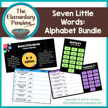 Seven Little Words - Alphabet Bundle by The Elementary Pensieve | TPT