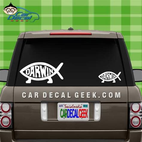 Darwin Fish Evolution Car Decal Graphic | Window Stickers