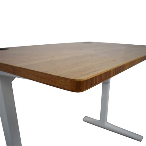 56% OFF - UPLIFT UPLIFT Height Adjustable White and Bamboo Desk / Tables