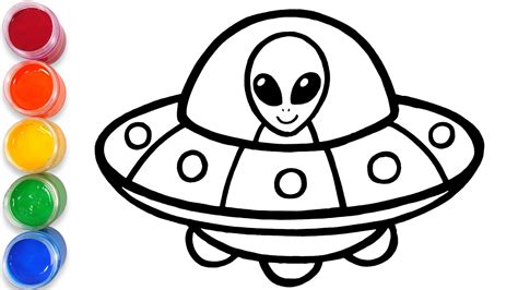 Let's learn to draw UFO and coloring for kids | TOBiART - YouTube