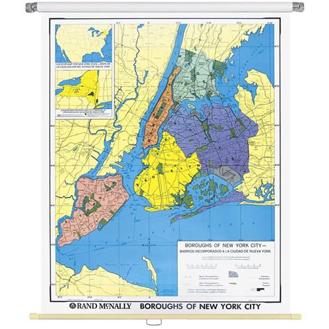 New York City Boroughs Wall Map - Rand McNally Store