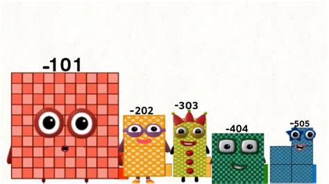 Numberblocks negative -101 sneeze negative -202 to - 909 - YouTube