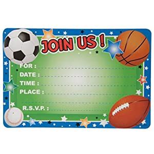 Amazon.com: Party Supplies - All-Sports Party Invitations, 10-ct. Packs: Health & Personal Care