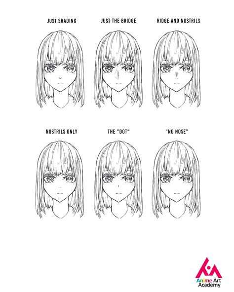 Anime Art Academy - Different ways to draw anime womens’ noses