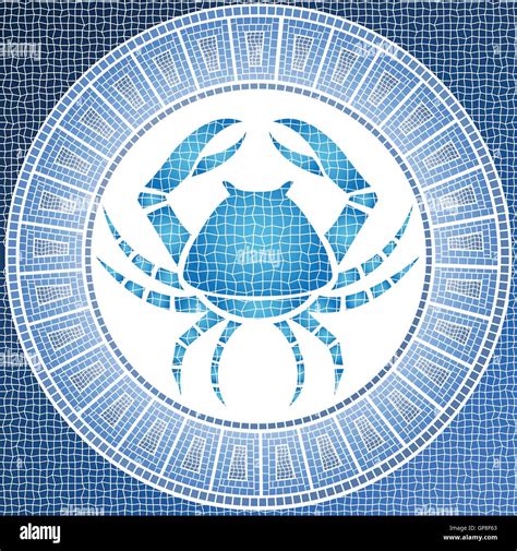 Element water: cancer zodiac sign on a mosaic Stock Vector Image & Art - Alamy