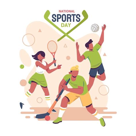 Free Vector | Hand drawn national sports day illustration