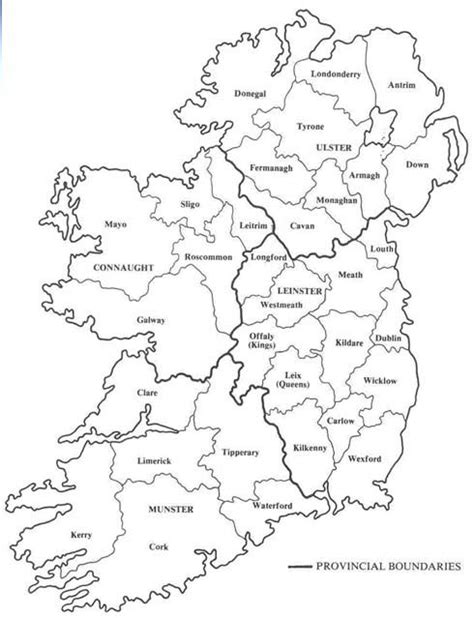 Map of Ireland in 1833. Donegal, on the top right corner, is where the ...