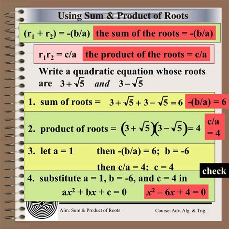 Sum And Product Of Roots Ppt