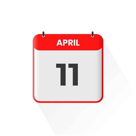 11th April calendar icon. April 11 calendar Date Month icon vector ...