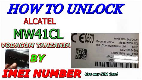 How to Unlock Alcatel MW41CL Vodacom Tanzania by NCK Code - YouTube